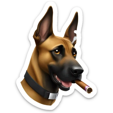 Belgian Malinois smoking a cigar  sticker