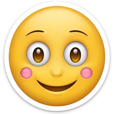 Yellow emoji face with long eyelashes sticker