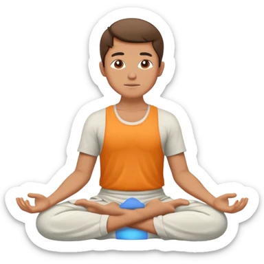 a guy meditating, peaceful, simple sticker