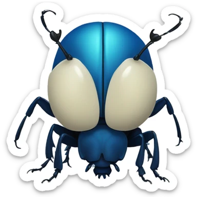 blue death feigning beetle sticker