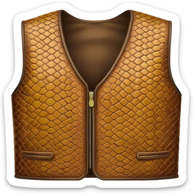 Hide vest with reptilian snake skin texture sticker