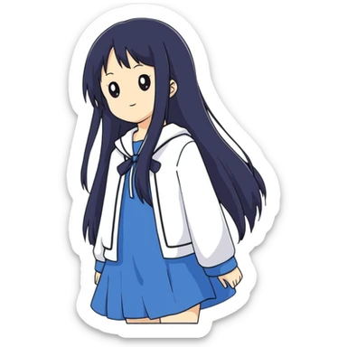 Sawako, anime girl with long black hair sticker