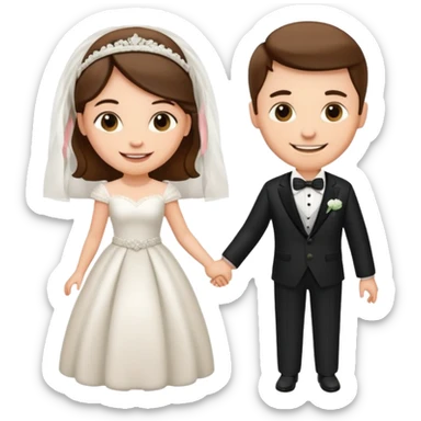 Wedding Modern Classic 2 face sticker