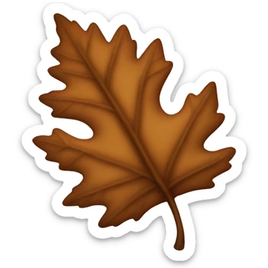 brown fall leaf sticker