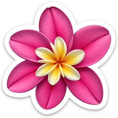 frangipani flower, hot pink sticker