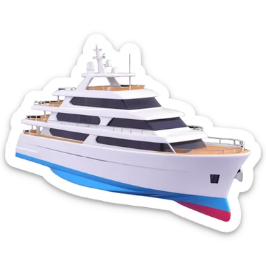 make a 70ft motor yacht facing to the right  sticker