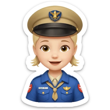 very small baby scout girl sticker