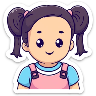 girl with pigtails sticker