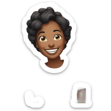 black hair woman in red polka dots T-shirts is laughing sticker