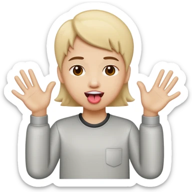 Tong out with hands to the side  sticker