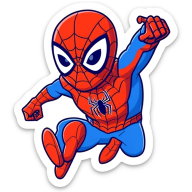 Spider-Man superhero in classic red and blue costume sticker