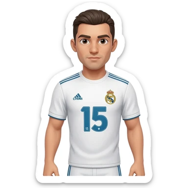 Real Madrid soccer team with the number 15 next to it sticker