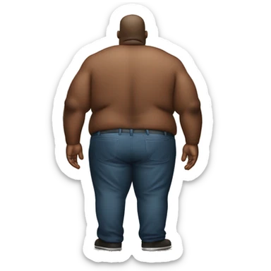 Big fat man with a very large back sticker