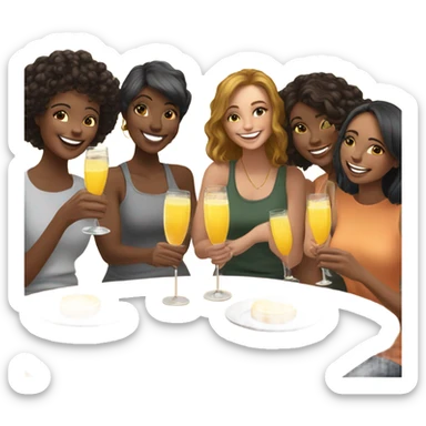 Mimosas with female friends  sticker