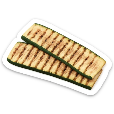 Realistic style grilled zucchini fan shape, natural details, no background. sticker