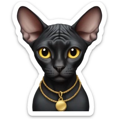 Black sphynx cat taking over the world sticker