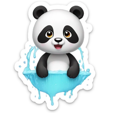 panda in the shower sticker