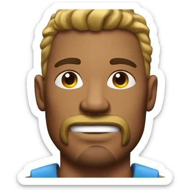 muscular man with goatee sticker