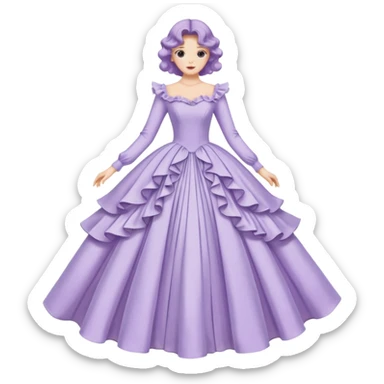 Lilac pastel purple ball gown vintage dress  sticker