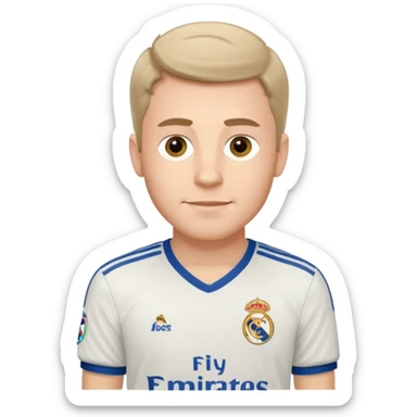 White Male wearing Real Madrid jersey sticker
