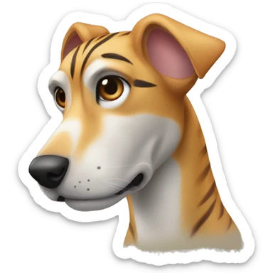 Fawn tiger greyhound with pawls up sticker
