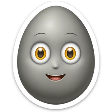 a stone egg, has two eyes, cute sticker
