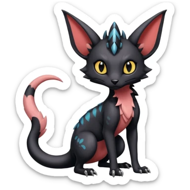Gothic edgy dark Salandit-Umbreon-Genet-Noivern-Noibat-Serval-Hybrid (Full body) sticker