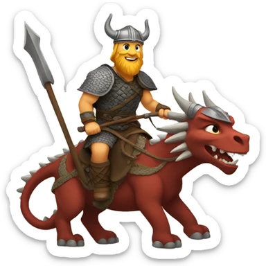 Viking riding a dragon sticker