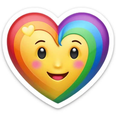 Corazon de arcoiris sticker