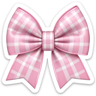 pastel pink plaid bow sticker