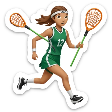 female lacrosse player in hot summer sticker