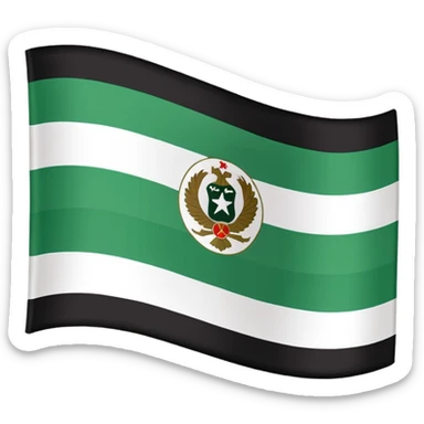 Make the flag of the Ural Republic, white, green, black sticker