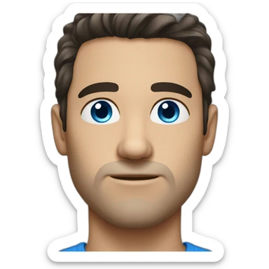 Man dark hair blue eyes sticker