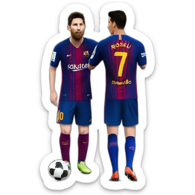 Realistic Leo Messi and realistic Cristiano Ronaldo kissing sticker