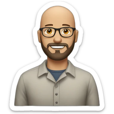 bald guy with glasses and beard sticker