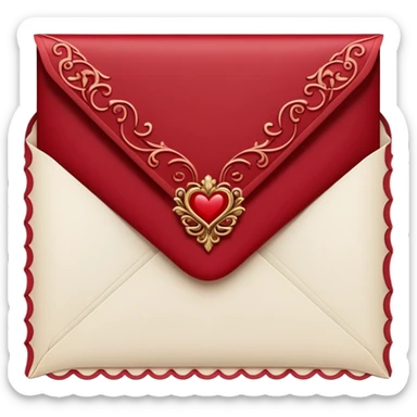 Love letter dark red sticker