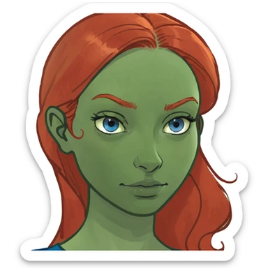 redhead with blue eyes sticker