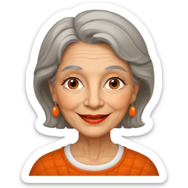 An Italian 60-year-old grandmother who is a genuine burst of sunshine and her favorite lipstick color is orange sticker