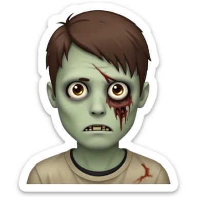 zombie, emo guy, with dark circles under his eyes and brown hair down to his cheekbones sticker