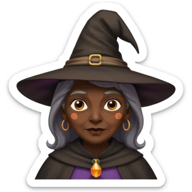 dark old witch with witch hat sticker
