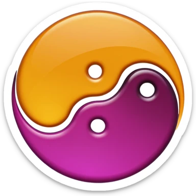 Yin Yang amber and magenta sticker