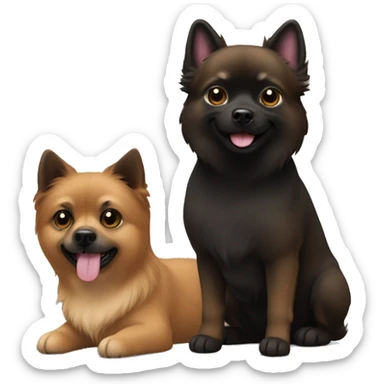 sable spitz and black petit brabancon sticker