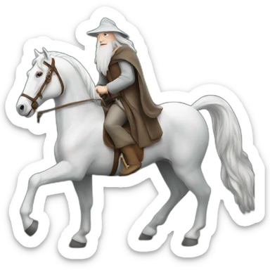 horse is riding on gandalf sticker
