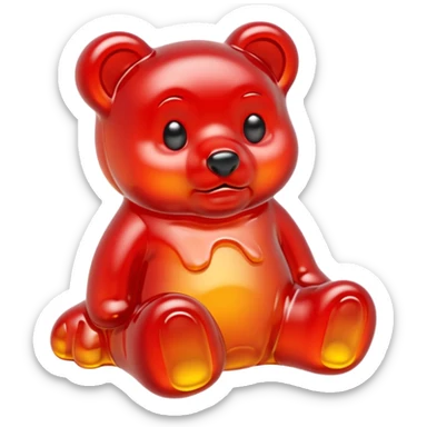 Sad Gummy bear melting into ground sticker