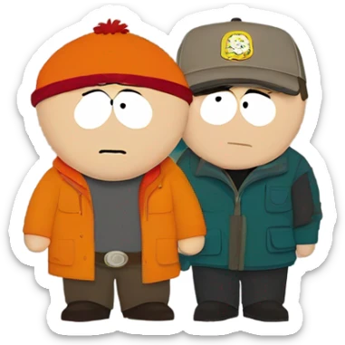Cartman and Kenny from South Park sticker
