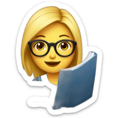 Emoji de chica estudiante con libro sticker