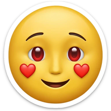 classic heart eyes emoji, yellow face, big red heart eyes, closed smile sticker