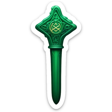 dark green magic wand Slytherin sticker
