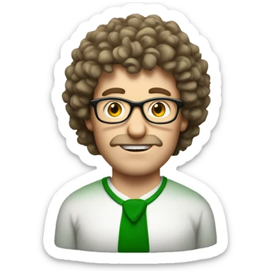 Irish man with a perm and glasses  sticker