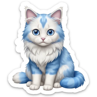 Full body Blue white ragdoll cat  sticker